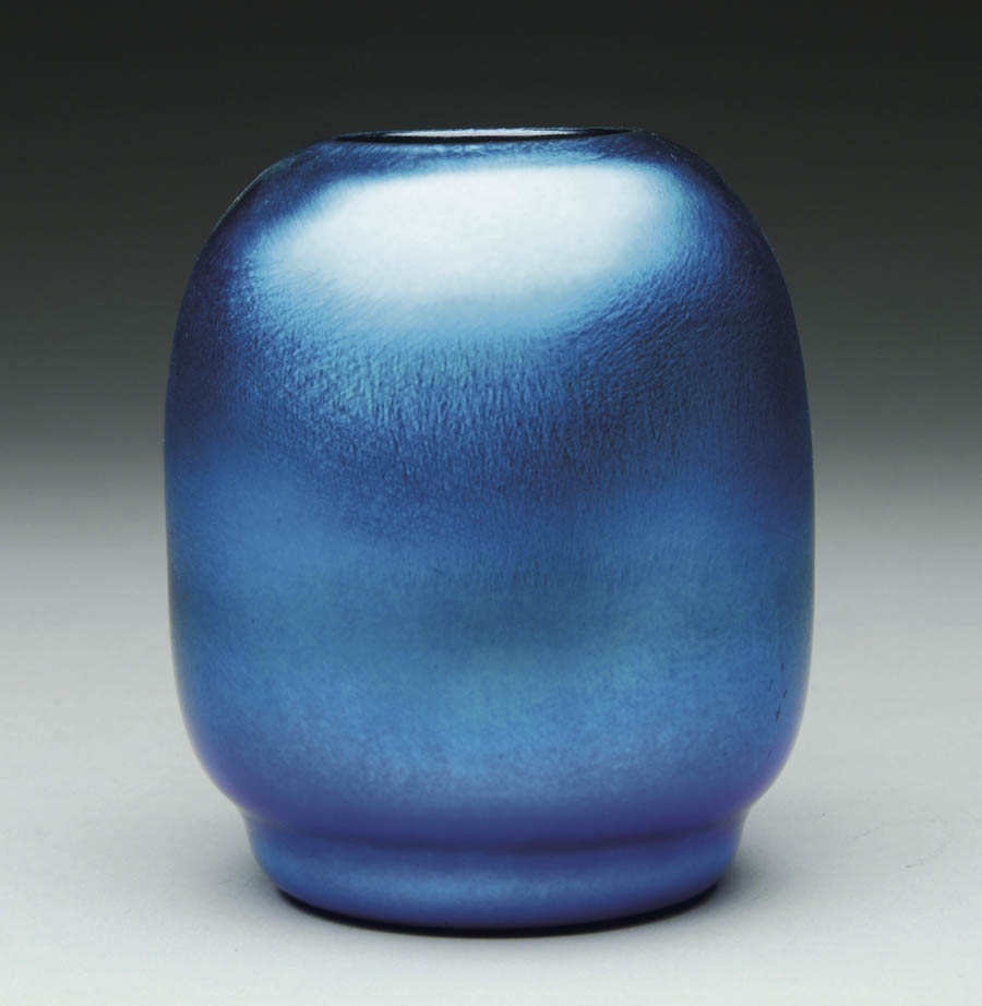 Appraisal: DURAND ART GLASS VASE Blue art glass vase is of