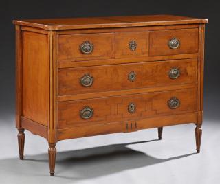 Appraisal: French Louis XVI Style Carved Cherry Commode earl French Louis