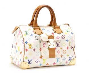 Appraisal: Louis Vuitton White Multicolore Monogram Speedy Louis Vuitton French founded