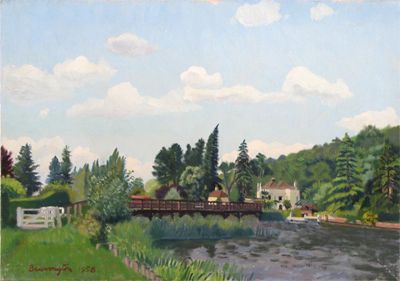 Appraisal: Fruin Bruce Charles Bravington - Near Marsh Lock Henley Signed