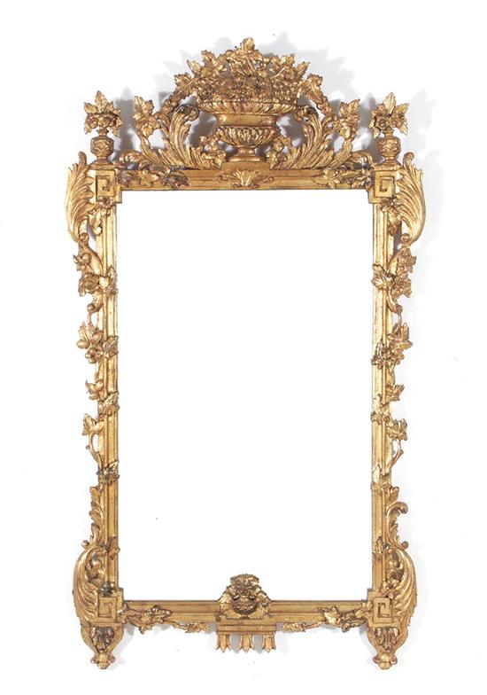 Appraisal: Italian carved giltwood looking glass late th early th century