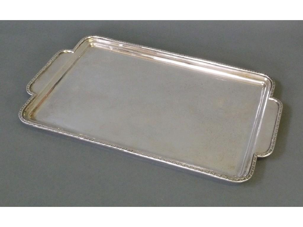 Appraisal: GEORGE VI SILVER TWO HANDLED TRAY by Elkington and Co