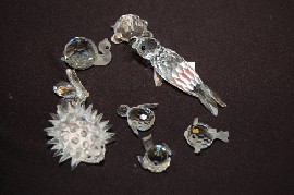 Appraisal: GROUP OF GLASS ORNAMENTS INCL SWAROVSKI