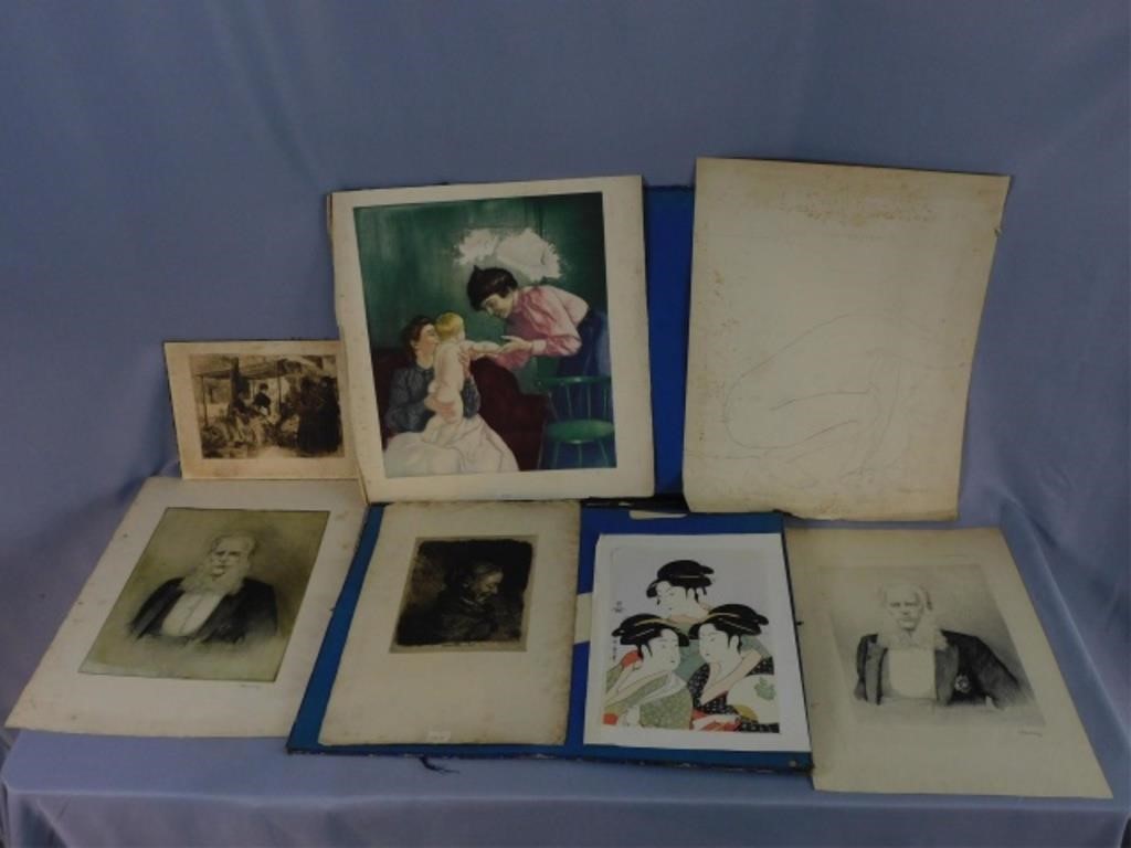 Appraisal: CHARLES MAURIN - FRANCE ARTIST'Sportfolio group lot containing works and