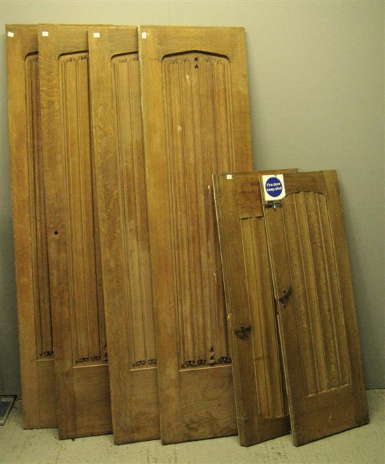 Appraisal: Four th century solid oak linenfold panels each x and