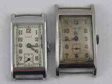 Appraisal: A rectangular gent's wrist watch by Lanco together with a