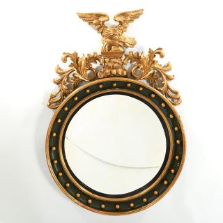 Appraisal: Very large Regency giltwood convex mirror Very large Regency giltwood