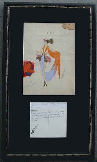 Appraisal: ERTE Russian - Costume design Ceres Gouache on notebook with