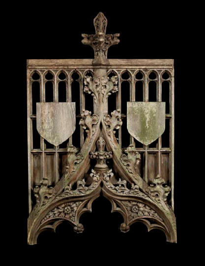 Appraisal: Large French Carved Oak Chancel Screen Section in the Late