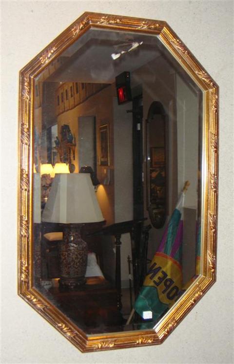 Appraisal: CLASSICAL STYLE GOLD PAINTED OCTAGONAL MIRROR h in Provenance ANTIQUE