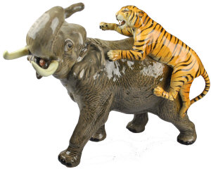 Appraisal: A Beswick model of an elephant being attacked by a