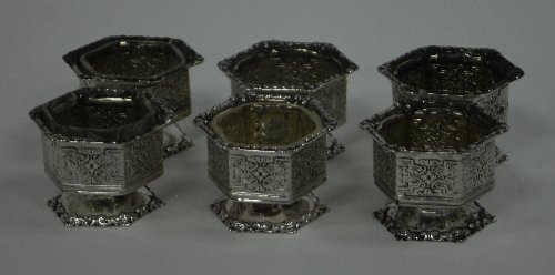 Appraisal: A set of six Victorian silver salts George Angell London