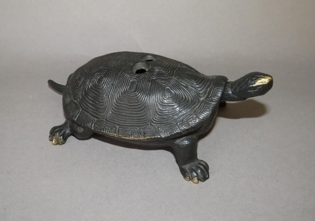 Appraisal: CAST BRONZE DECORATIVE TURTLE SHAPED CIGAR NIPPERca - marked Gesetzlich