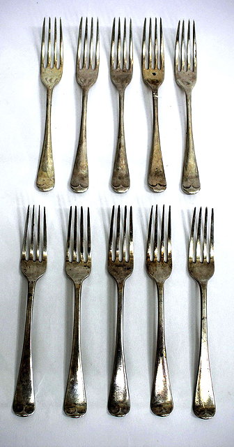 Appraisal: A SET OF FIVE WILLIAM IV SILVER OLD ENGLISH PATTERN