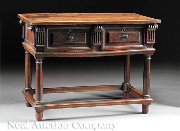 Appraisal: An Italian Carved Walnut Side Table late th c good