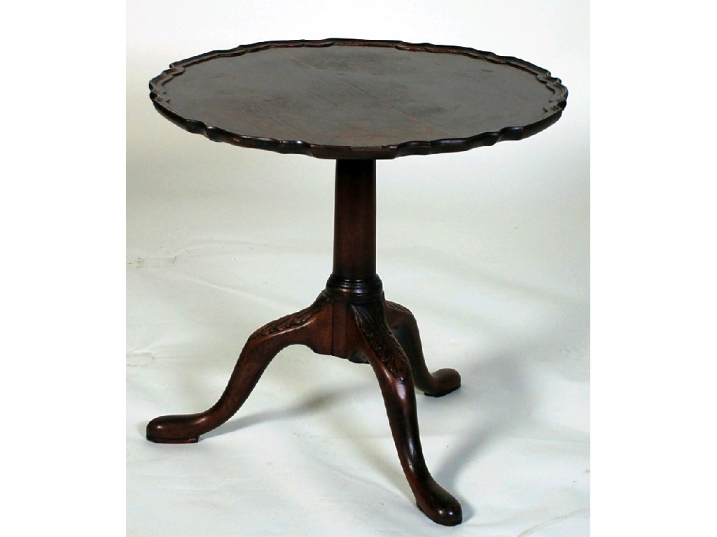 Appraisal: GEORGE III AND LATER MAHOGANY TRIPOD OCCASIONAL TABLE the circular