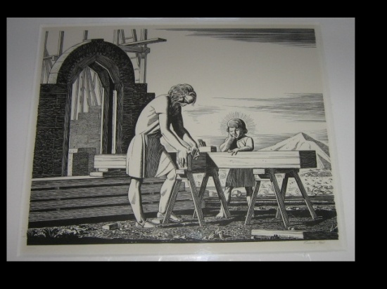 Appraisal: ROCKWELL KENT after Jesus and Joseph Wood engraving x mm