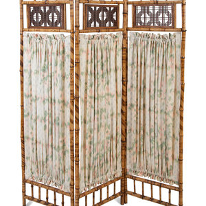 Appraisal: A Victorian Bamboo Three-Panel Floor Screen TH TH CENTURY Height