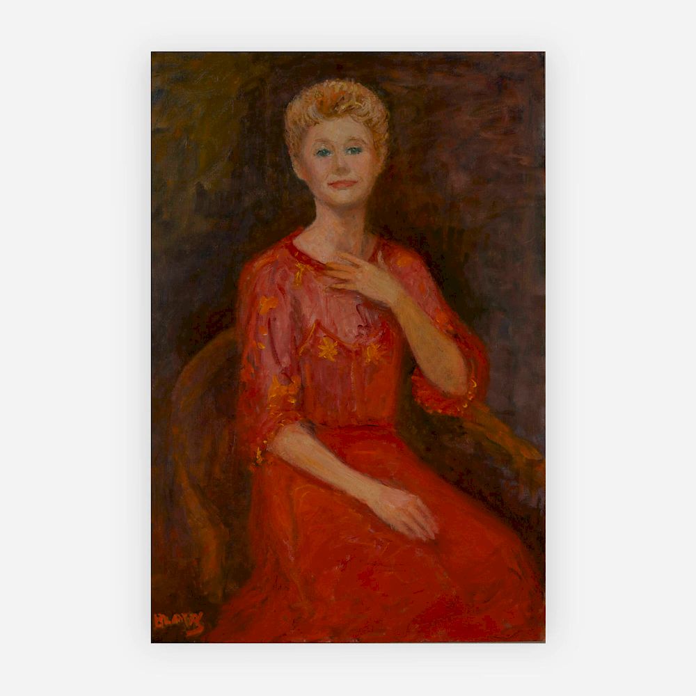 Appraisal: Arbit Blatas - Portrait of a woman in red Lot