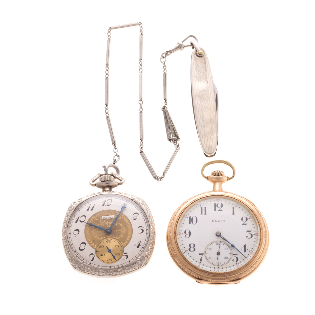 Appraisal: A Pair of Gentlemen's Elgin Pocket Watches K yellow gold