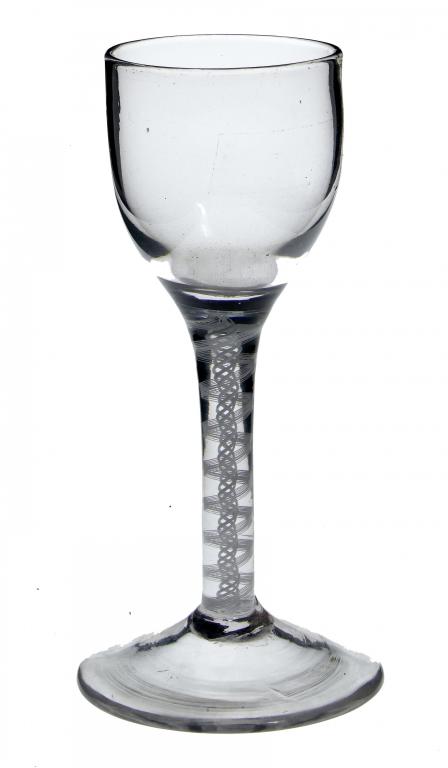 Appraisal: A WINE GLASS the rounded ogee bowl on double series