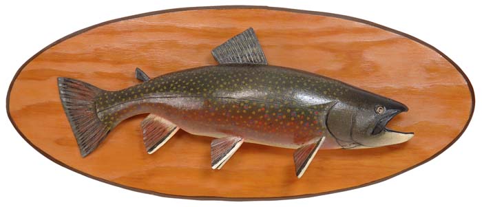 Appraisal: CARVED AND PAINTED TROPHY BROOK TROUT BY LAWRENCE IRVINE Finely