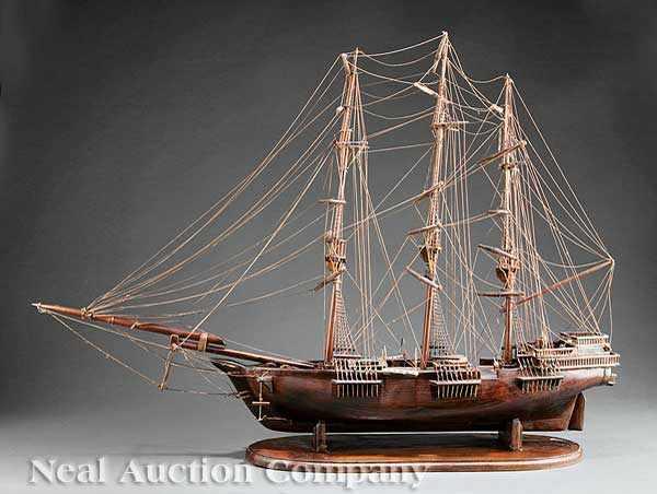 Appraisal: An American Folk Art Ship Model th c with very