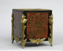 Appraisal: Boulle Inlay Jardinere late th Century Square shaped wood planter