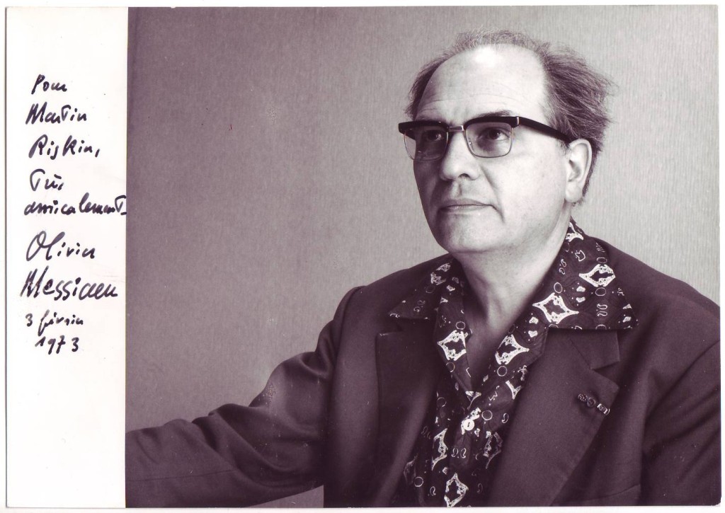 Appraisal: MESSIAEN OLIVIER Photograph Signed and Inscribed For Martin Riskin very