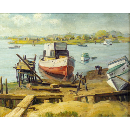 Appraisal: Henri Oren American - Low Tide oil on board x