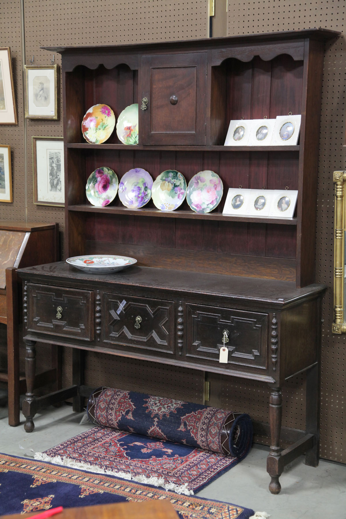 Appraisal: WELSH CUPBOARD England late th century Oak cupboard having an