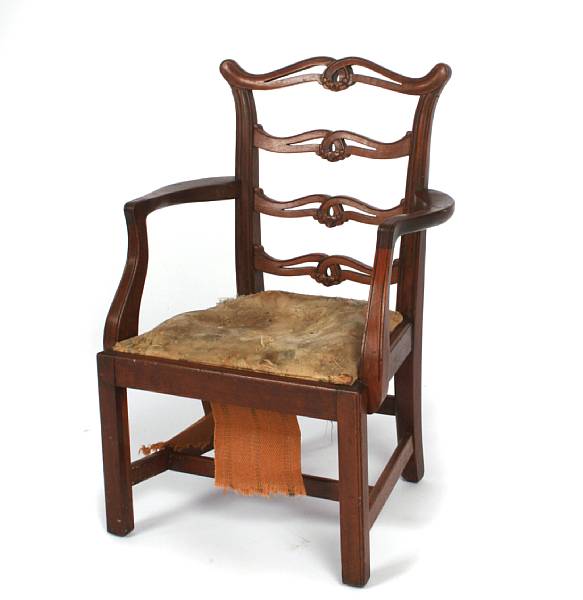 Appraisal: A George III mahogany child's chair height in width in