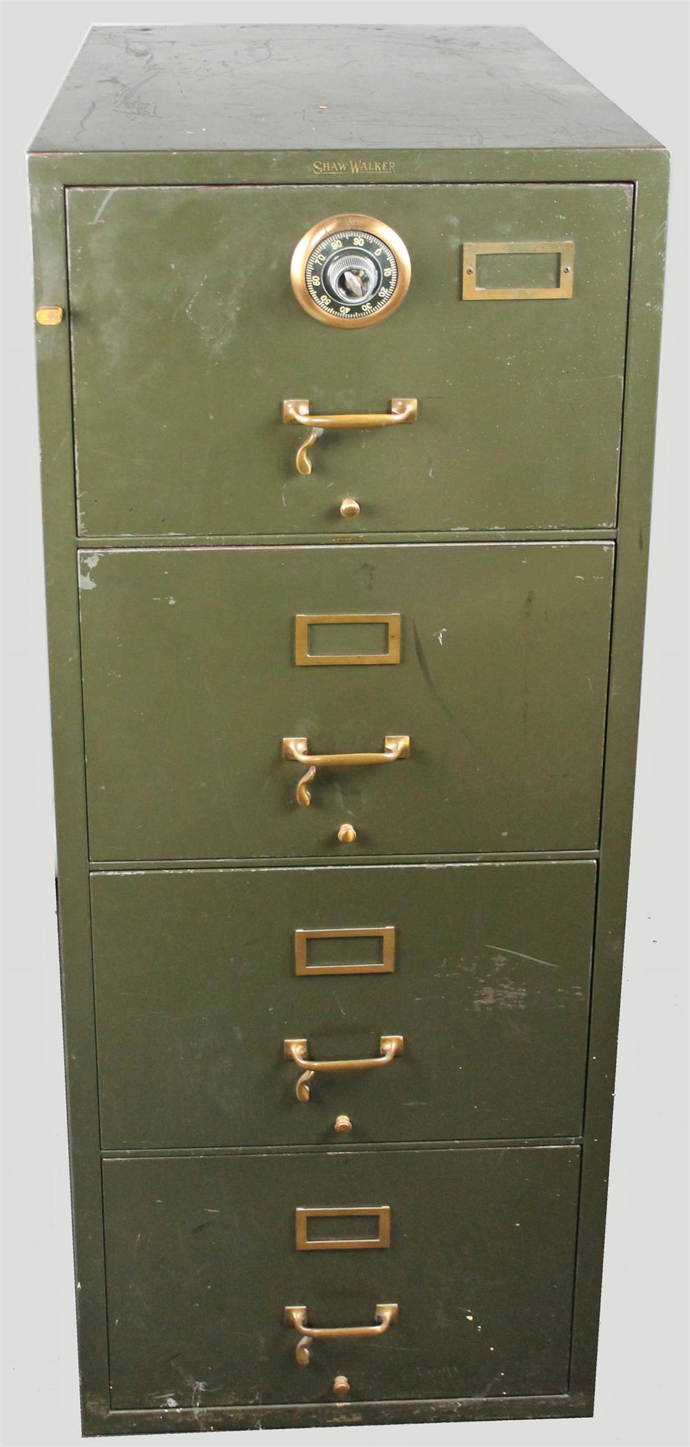 Appraisal: SHAW WALKER FILE CABINET SAFE four metal drawers - h