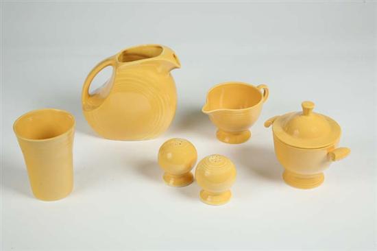 Appraisal: FIVE PIECES OF FIESTAWARE All in yellow A pitcher h