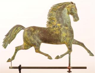 Appraisal: Copper Running Horse Weathervane th Century Copper Running Horse Dimensional