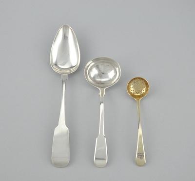 Appraisal: Three Serving Spoons of Dublin ca and London ca Containing