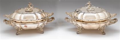 Appraisal: Pair of English sterling silver Sheffield plate entree dishes th