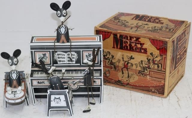 Appraisal: EARLY TH CENTURY MARX MERRYMAKERS TINLITHOGRAPH BAND TOY WITH MICE