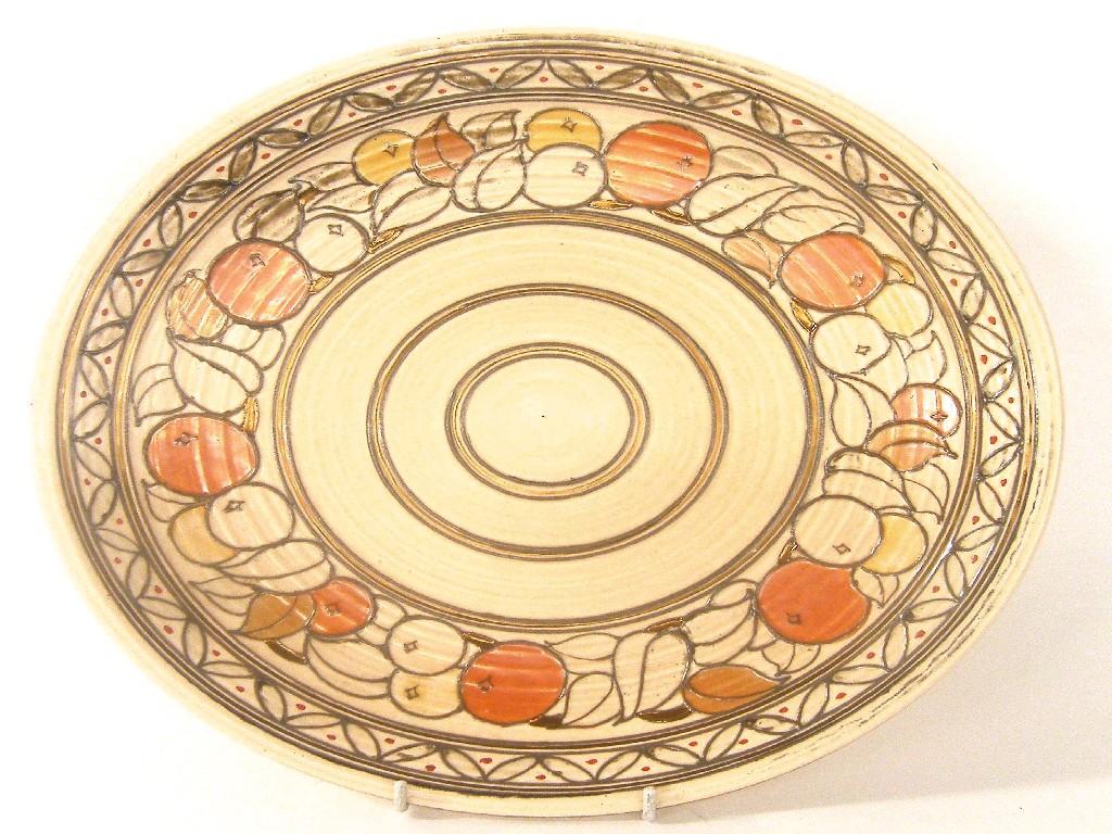 Appraisal: Charlotte Rhead Crown Ducal 'Fruit Border' charger pattern signed diameter