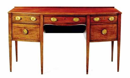 Appraisal: George III style mahogany bowfront sideboard mid th century D-shape