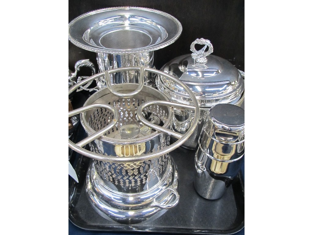 Appraisal: Tray lot of EP - wine cooler cocktail shaker ice