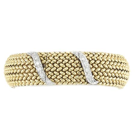 Appraisal: Gold and Diamond Bracelet-Watch Estimate -