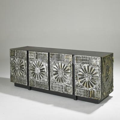 Appraisal: ADRIAN PEARSALL Credenza USA s Silvered composite and laminate x