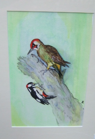 Appraisal: Sheila Hinde contemporary Woodpeckers Polar Bears two the first watercolour