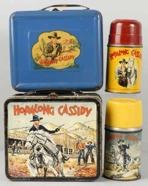 Appraisal: Lot of Hopalong Cassidy Metal Lunchboxes Description Includes a Hopalong