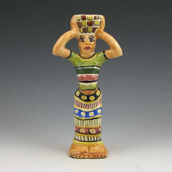 Appraisal: Shearwater Caribbean lady with colorful decoration by Walter Anderson Marked