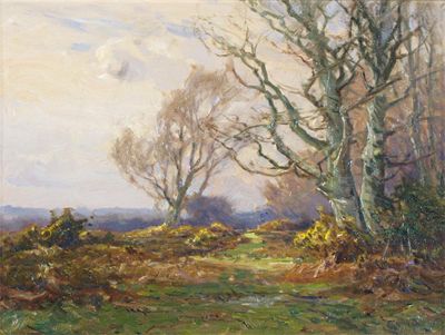 Appraisal: Frederick Golden Short - New Forest view Signed and dated