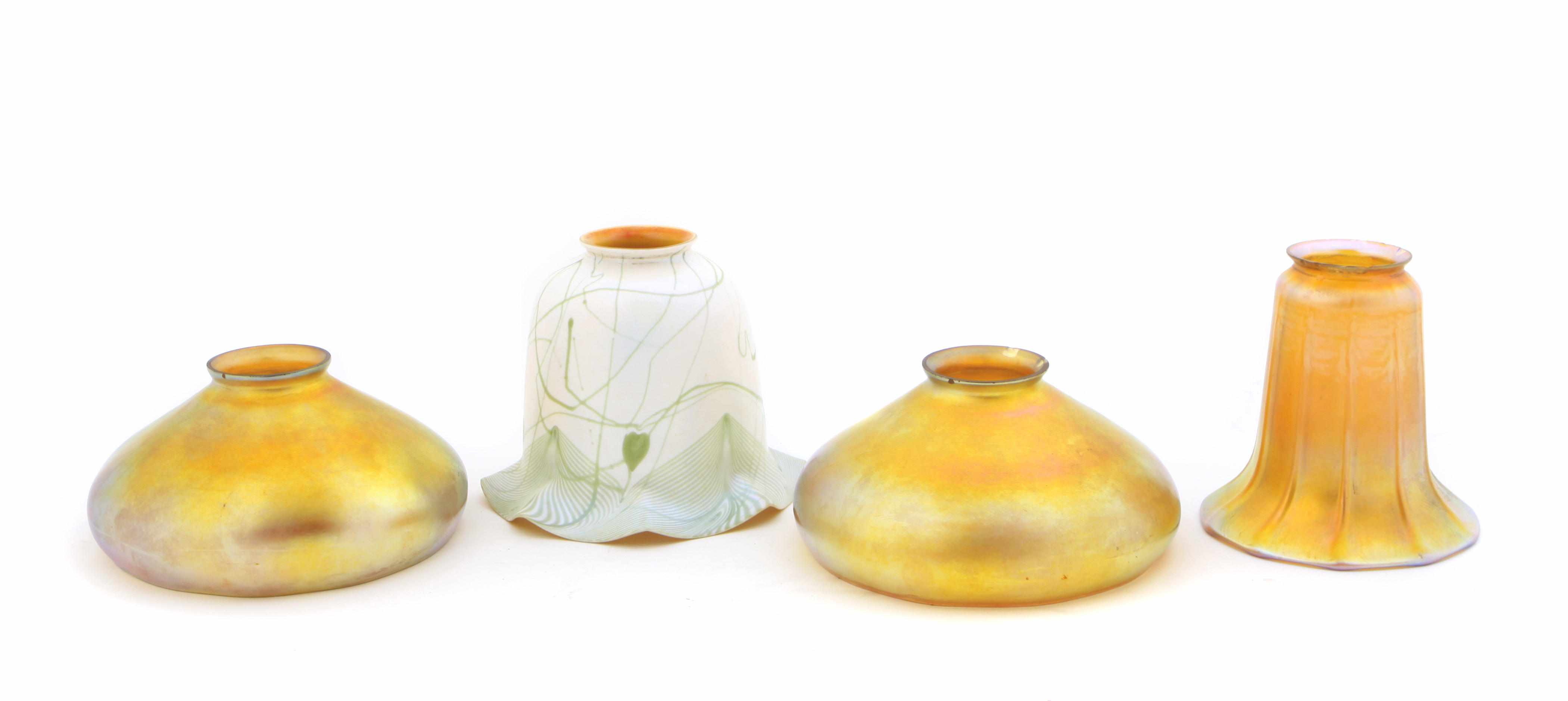 Appraisal: A group of four American art glass shades early th