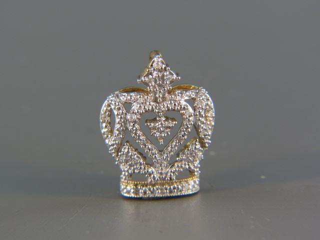 Appraisal: Diamond Crown Pendant small round diamonds in k white and