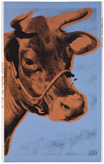 Appraisal: ANDY WARHOL Cow Color screenprint on wallpaper x mm x